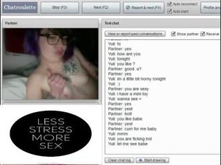 Chatroulette 100 - Horny Lesbian Tattoed looking fun